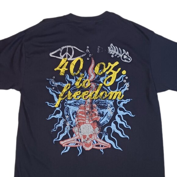 Sublime 40 Oz. To Freedom Mens Large T Shirt Black Short Sleeve Long Beach Ca. - Picture 1 of 8